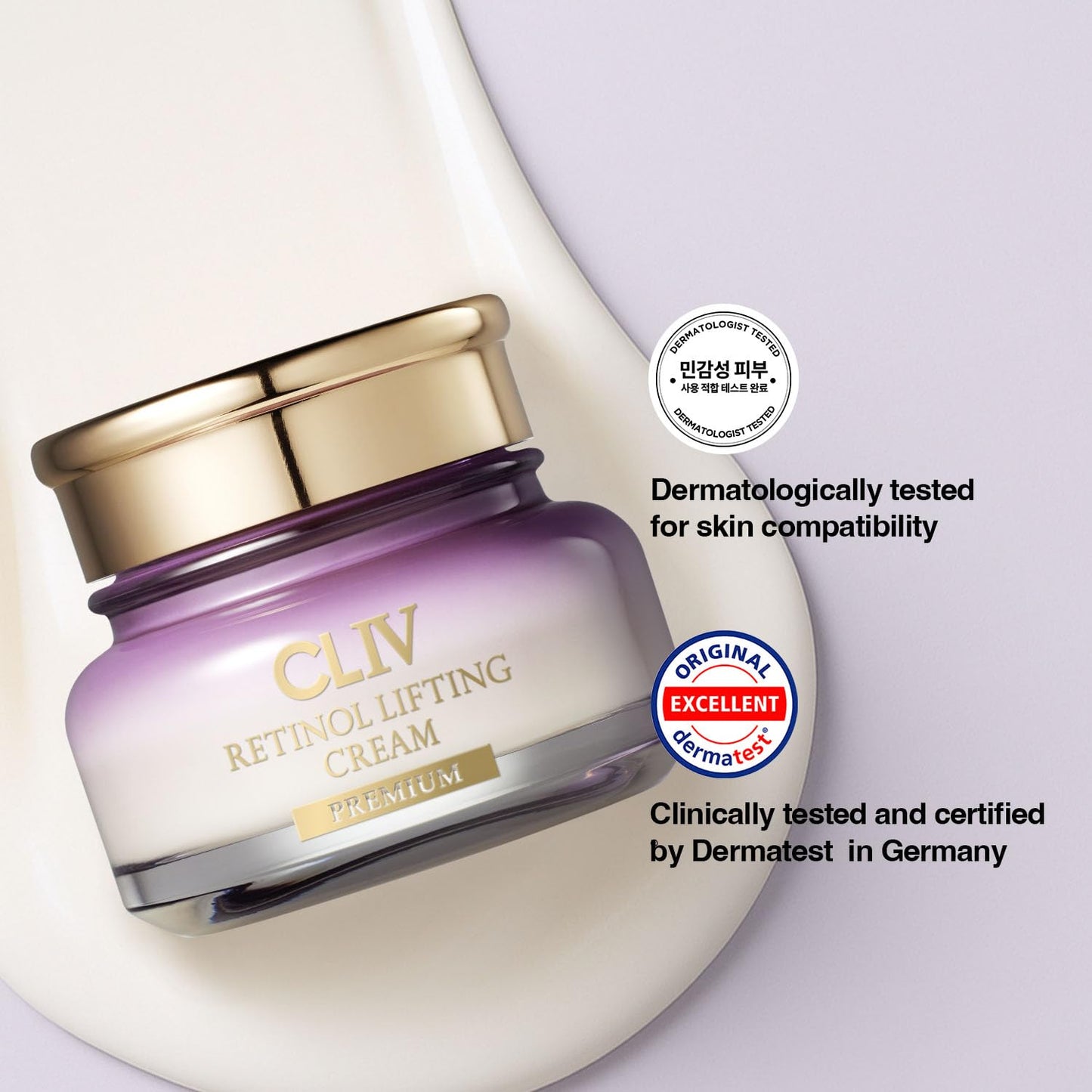 CLIV Retinol Lifting Cream – Korean Skincare Firming Moisturizer with 73% Collagen Solution & Retinol – Hydrating Face Cream for Skin Texture & Resilience – 1.69 fl oz (50ml)