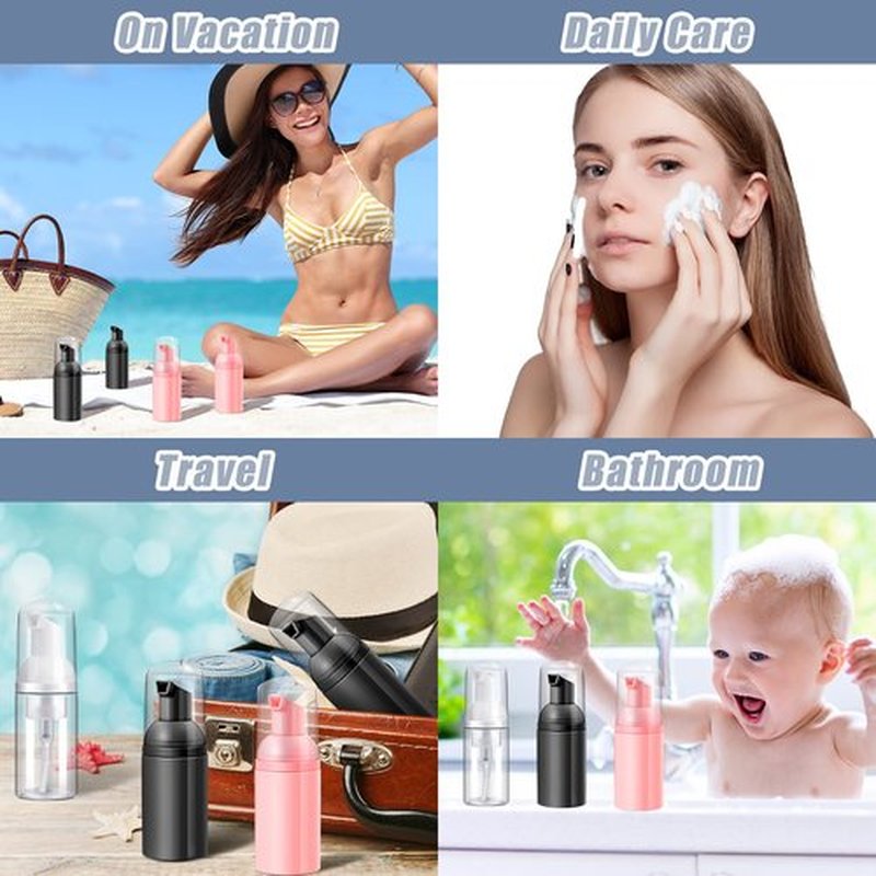 24 Pcs Foam Pump Bottles 1 Oz/ 30 ml Travel Soap Bottle Plastic Mini Empty Dispenser Foaming Bottles for Refillable Hand Sanitizer Lash Shampoo Bottles