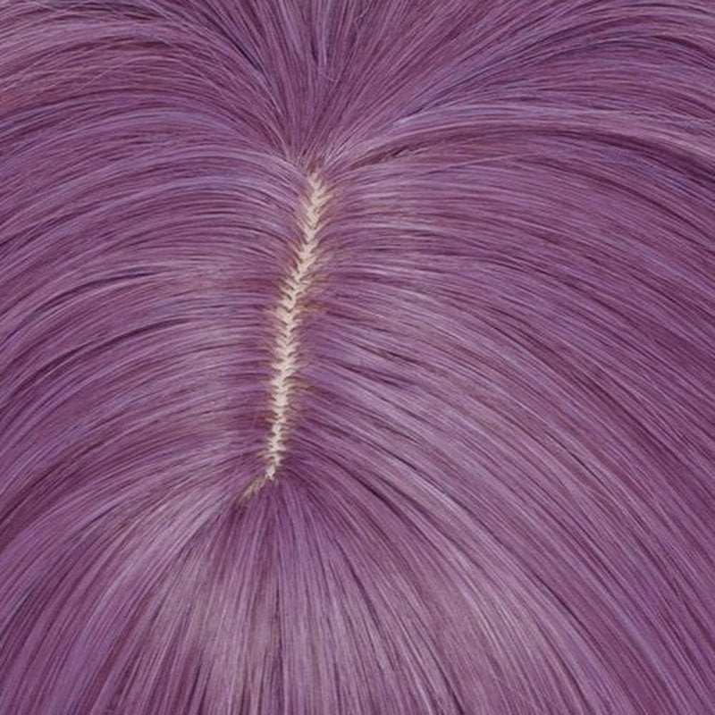 WGPFWIG Women's Taro Purple Wig 22''Long Curly Wavy Wig Shoulder Length Flat Bangs Wig For Women Girl Cosplay Party Halloween Wig Cap Included (22''Taro Purple)