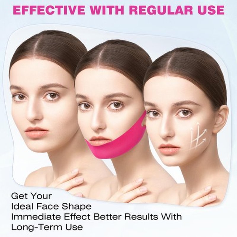 hoyesc V Line Lifting Mask, Double Chin Mask, Face Jawline lift tape, Sculpting Collagen Mask with Aloe Vera & Hyaluronic Acid for Chin and Neck Skin Firming - 5PCS