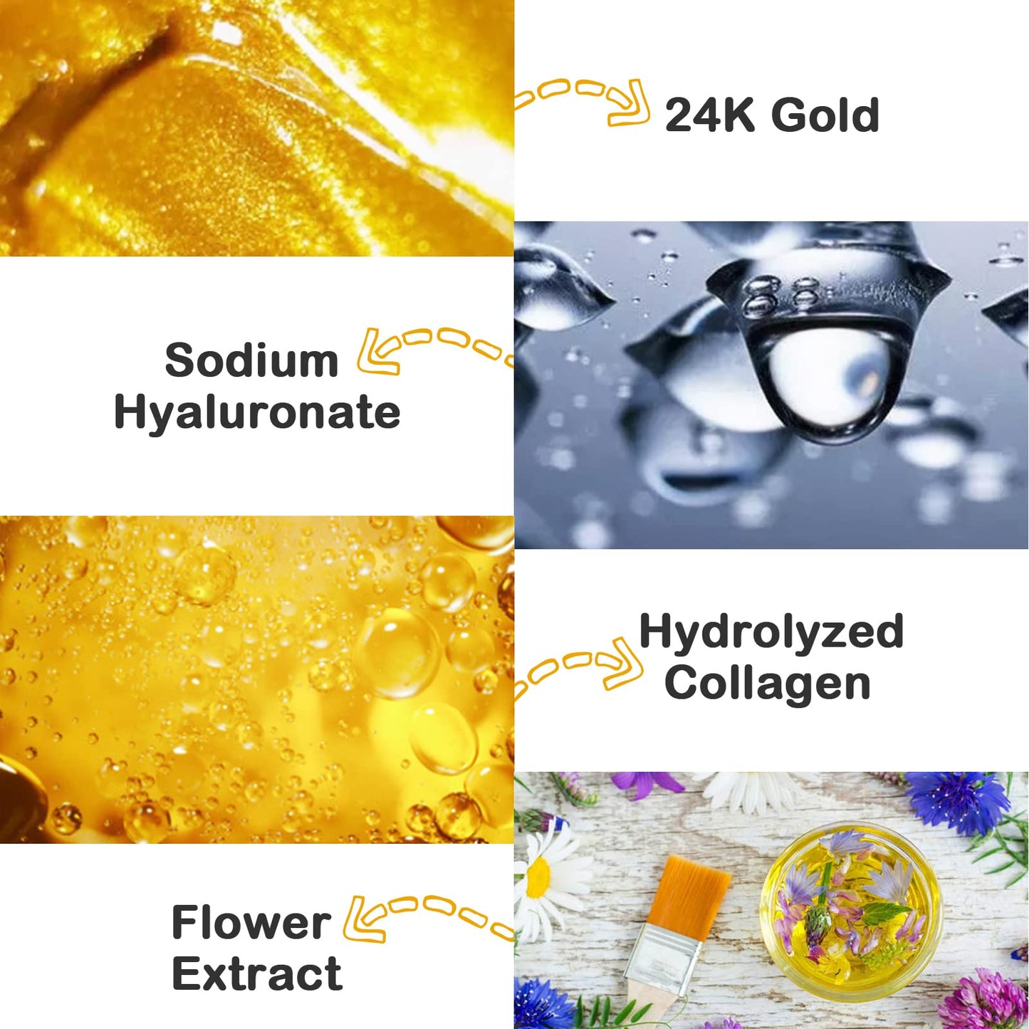 Adofect 12 Pack 24K Gold Gel Facial Masks Skincare Set, Collagen Crystal Sheet Patch for Anti Aging, Puffiness, Anti Wrinkle, Moisturizing, Deep Tissue Rejuvenation and Hydrates Skin