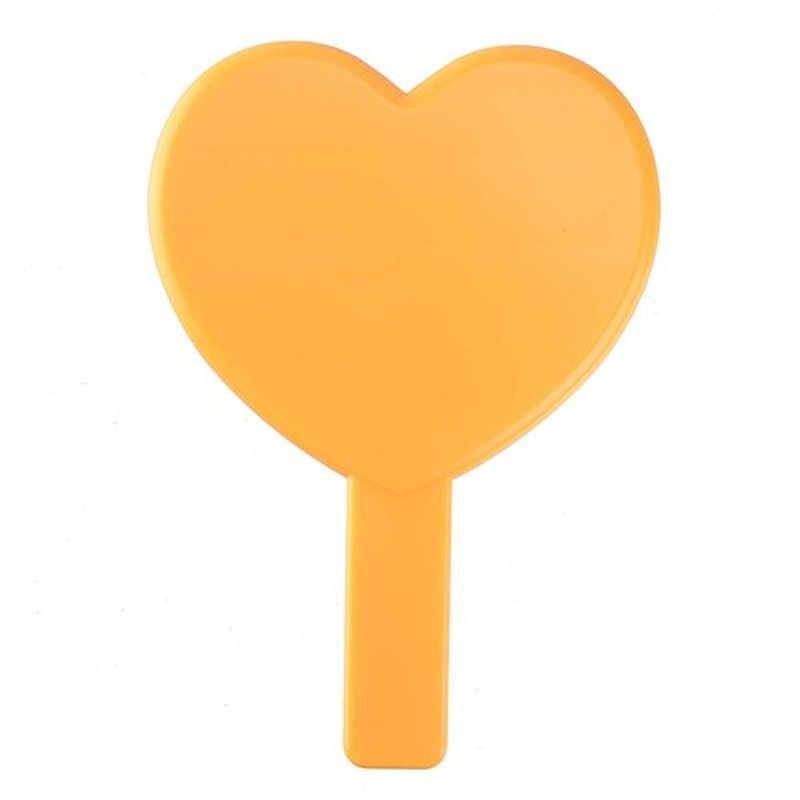 TBWHL Heart-Shaped Travel Handheld Mirror, Cosmetic Hand Mirror with Handle (Orange, 1Pack)