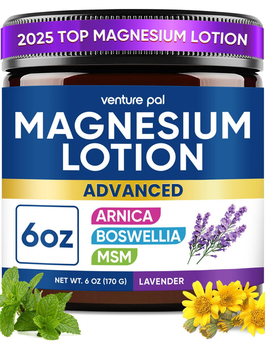 Magnesium Lotion with Arnica, MSM & Boswellia – Cooling Magnesium Cream – Lightweight Moisturizing Lotion for Legs & Feet – Safe for Kids – 6 fl oz