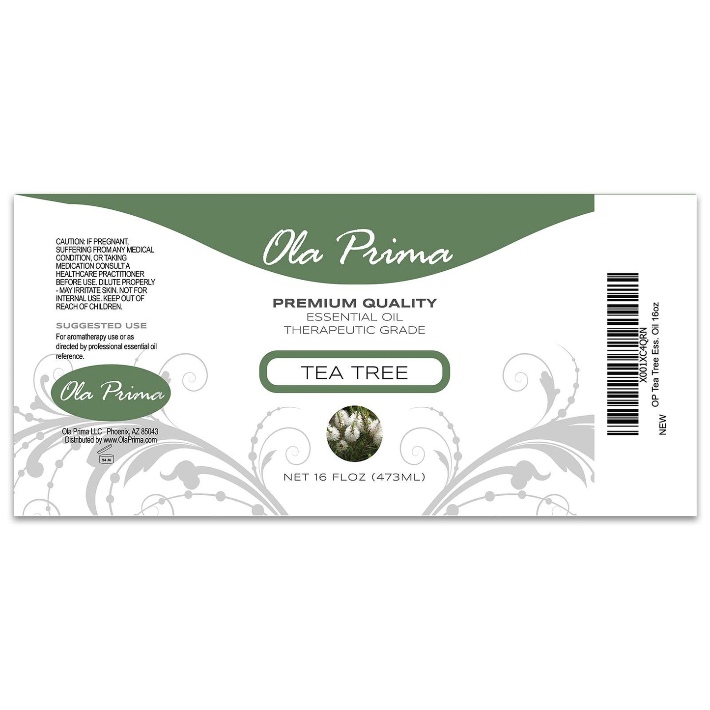 Ola Prima 16oz Tea Tree Essential Oil – Therapeutic Grade Bulk for Soap and Candle Making - Tea Tree Oil