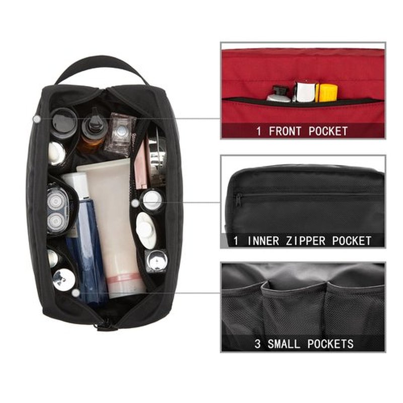 Vorspack Toiletry Bag Hanging Dopp Kit for Men Water Resistant Shaving Bag with Large Capacity for Travel - Maroon