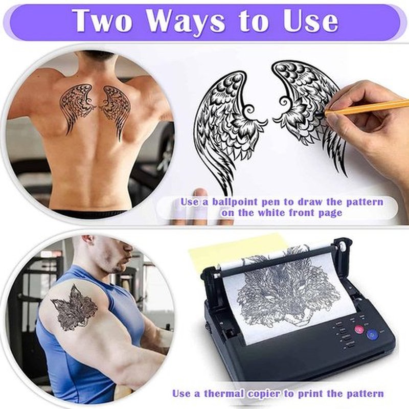 Tattoo Stencil Transfer Paper - Usiriy 25 Sheets Tattoo Stencils Thermal Paper A4 Size 4 Layers Tattoo Tracing Paper for Tattooing to Skin Printable Temporary Tattoo Transfer Paper Transfer Kit