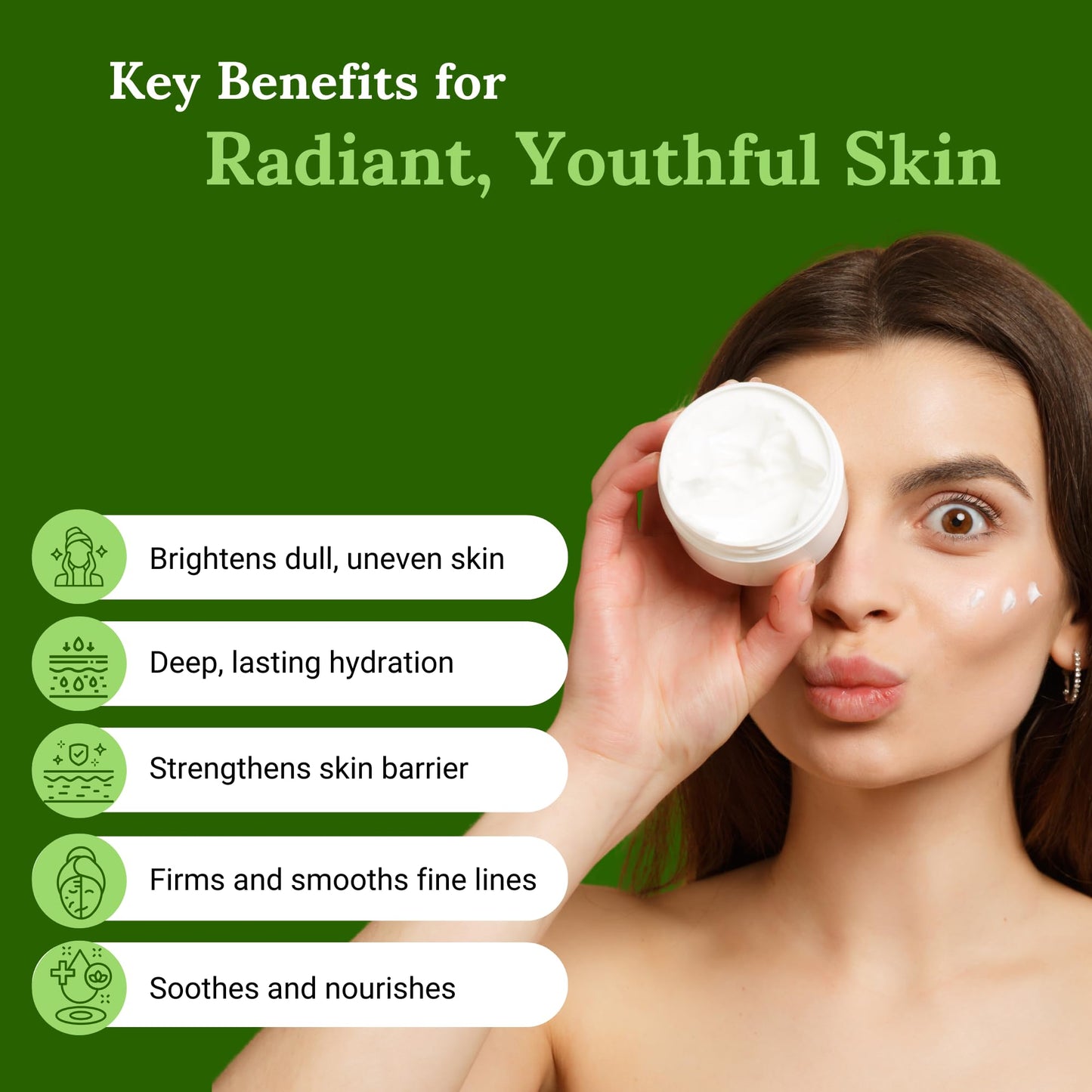 Rejalla - Face Moisturizer for Women - Vitamin C Hyaluronic Acid Anti Aging Face Cream with Niacinamide Peptides Ceramides Collagen - Luminous Hydrating Facial Cream for Dry Mature Aging Skin - 4 oz