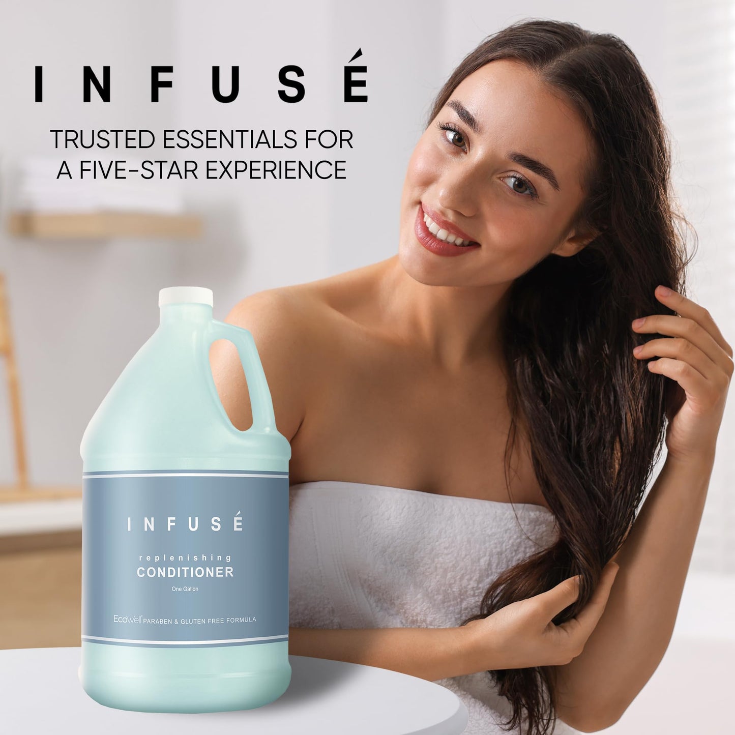 Terra Pure Infuse Hotel Conditioner | 1 Gallon | Designed to Refill Soap Dispensers (Set of 4)