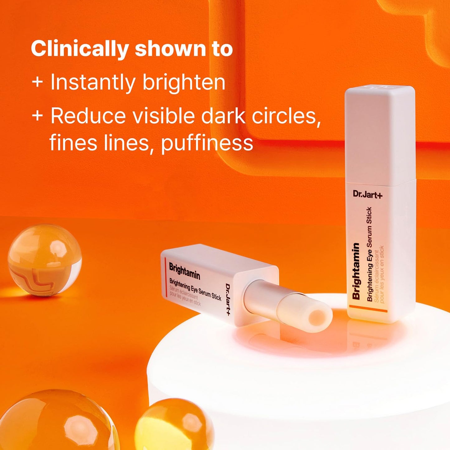 Dr.Jart+ Brightamin Brightening Eye Serum Stick for Visible Fine Lines with Vitamin C and Vitamin E