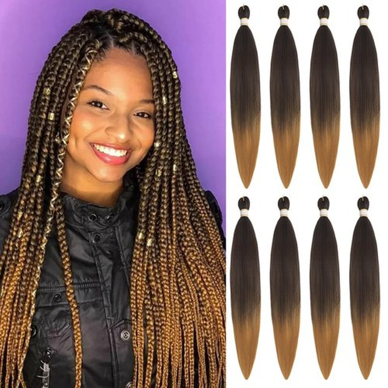 Beyond Beauty Braiding Hair pre stretched, Braids Synthetic Fiber Ombre Yaki Texture, Natural Easy Twist Braids Crochet Hair Hot Water Setting hair extensions(T4/27#)
