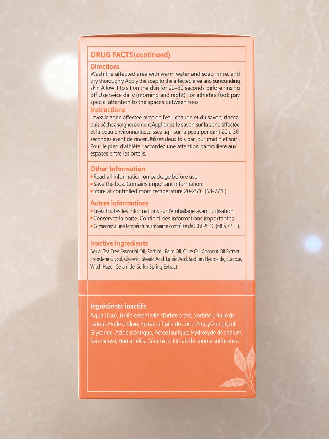 Tuymec Antifungal Bar Soap - Skin Fungus Treatment for Athlete’s Foot, Jock Itch & Ringworm - Medicated Anti Fungal Skin Soap with Clotrimazole 1% (Peach, 2 Bars, 1 Case)
