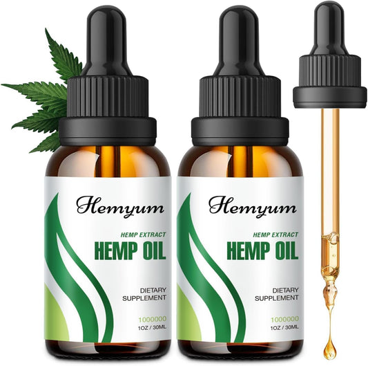 Hemp Oil Drops - High Potency 1,000,000mg Natural Extract for Pain Relief & Relaxation | Immune Support, Mood Enhancement