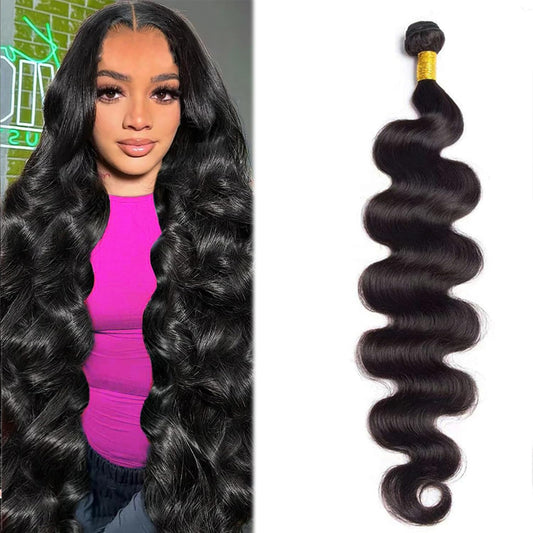 Human Hair Bundles 28 Inch Body Wave Bundles Human Hair 100% Unprocessed 12A Brazilian Virgin Hair Bundles Human Hair Extensions Deals Long Quick Weave Bundles Human Hair Double Weft Natural Black