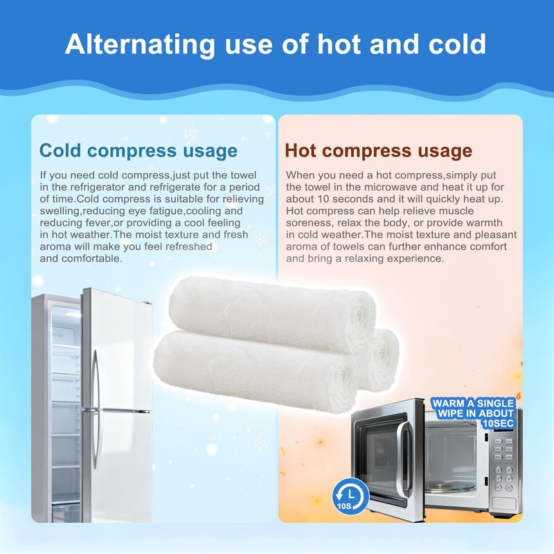 Moist Cotton Towel Bulk Moist Towelettes Individually Wrapped 8.7"x 8.7",White Towel Services,Refreshment Pre Moistened Towels Peach,Rose,Coconut and Unscented for Sport Party Spa(pack of 400)
