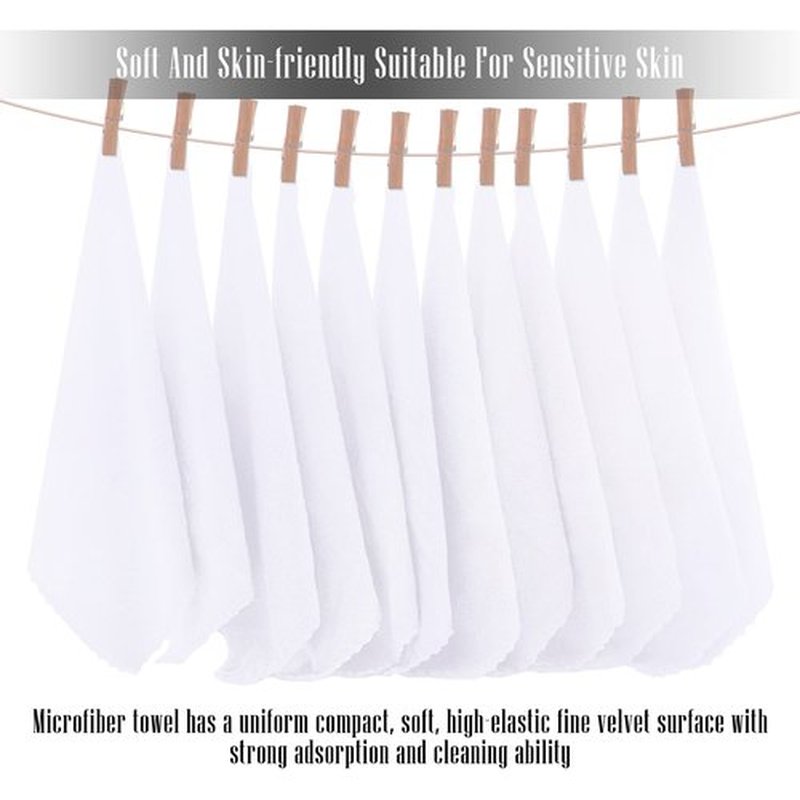TENSTARS 12 Pack Premium Washcloths Set - Quick Drying- Soft Microfiber Coral Velvet Highly Absorbent Wash Clothes - Multipurpose Use as Bath, Spa, Facial, Fingertip Towel (White)