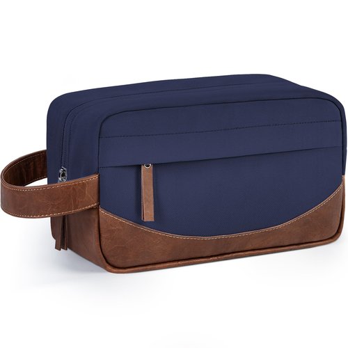 Ezday Travel Toiletry Bag for Men, Hanging Toiletry Organizer, Water Resistant Shaving Kit with Large Capacity for Travel Accessories - Navy Blue