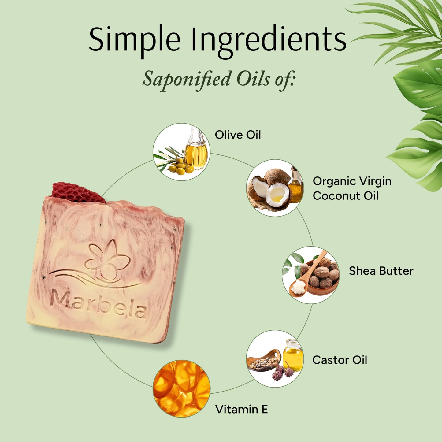 Marbela Cosmetics Handmade Soap Bar - Made in USA, Vegan Friendly, Palm Oil Free, Natural Bar Soap - Gentle Face & Body Soap for Daily Skin Care, Moisturizing - 3.5 oz (Strawberries and Cream)