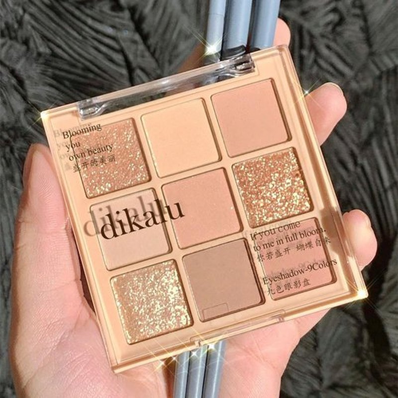 GHFCZOO Blooming Your Own Beauty Eyeshadow Palette, 9 Shades, Glitter and Matte Finishes (01#)
