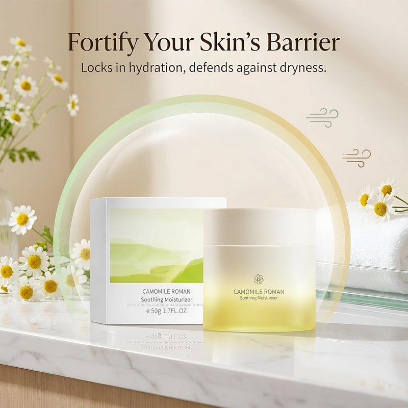 Chamomile Roman Soothing Face Moisturizer Cream - Hydrating Daily Cream for Dry, Oily & Sensitive Skin | 1.7 fl. oz.