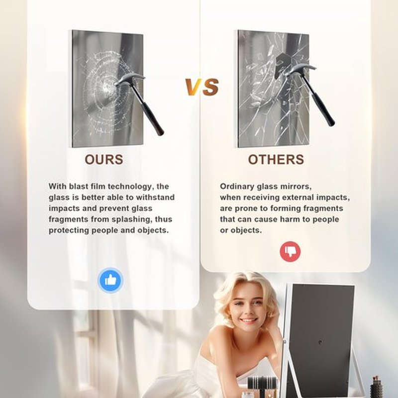 Hasipu Vanity Mirror with Lights and Bluetooth Speaker, 9.8" x 11.8" LED Makeup Mirror with Smart Touch 3 Colors Dimmable, Brightness Adjustment, 360° Rotation, White