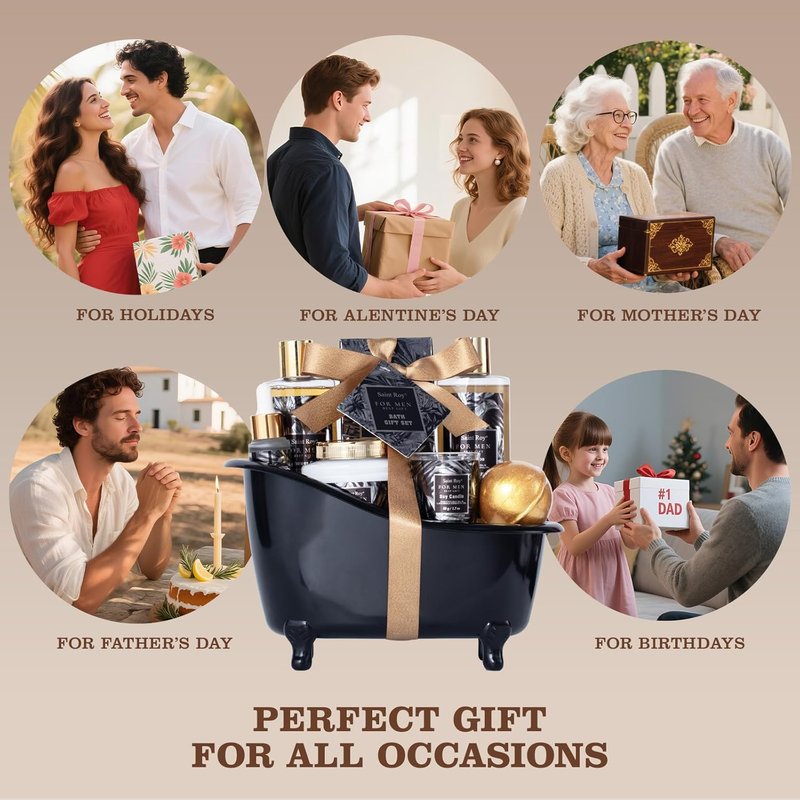 Men's Spa Gift Set - Luxurious Bath & Body Kit for Dad | Perfect Christmas & Birthday Gift