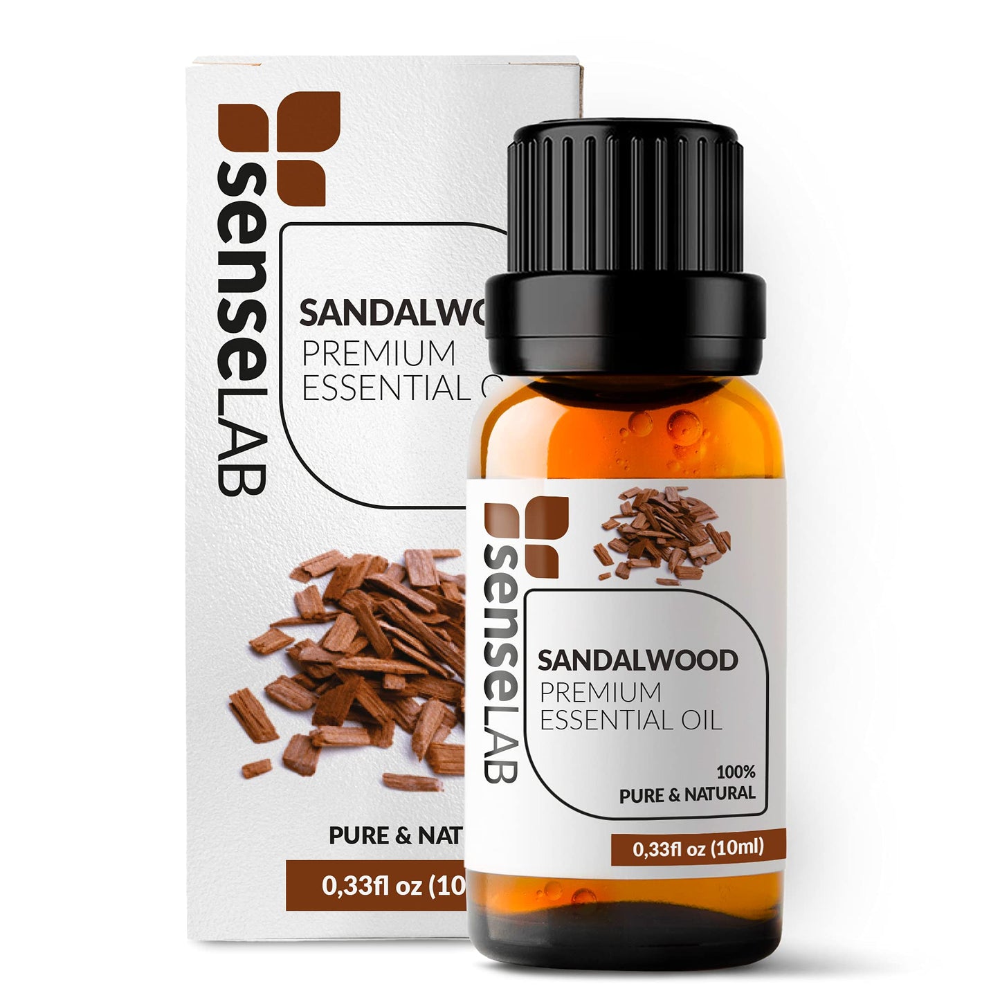 SenseLAB Indian Sandalwood Essential Oil - Wellness and Relaxation - Fragrance Oil - 100% Pure Extract Therapeutic Grade Sandalwood Oil for Aromatherapy Diffuser (10 ml)
