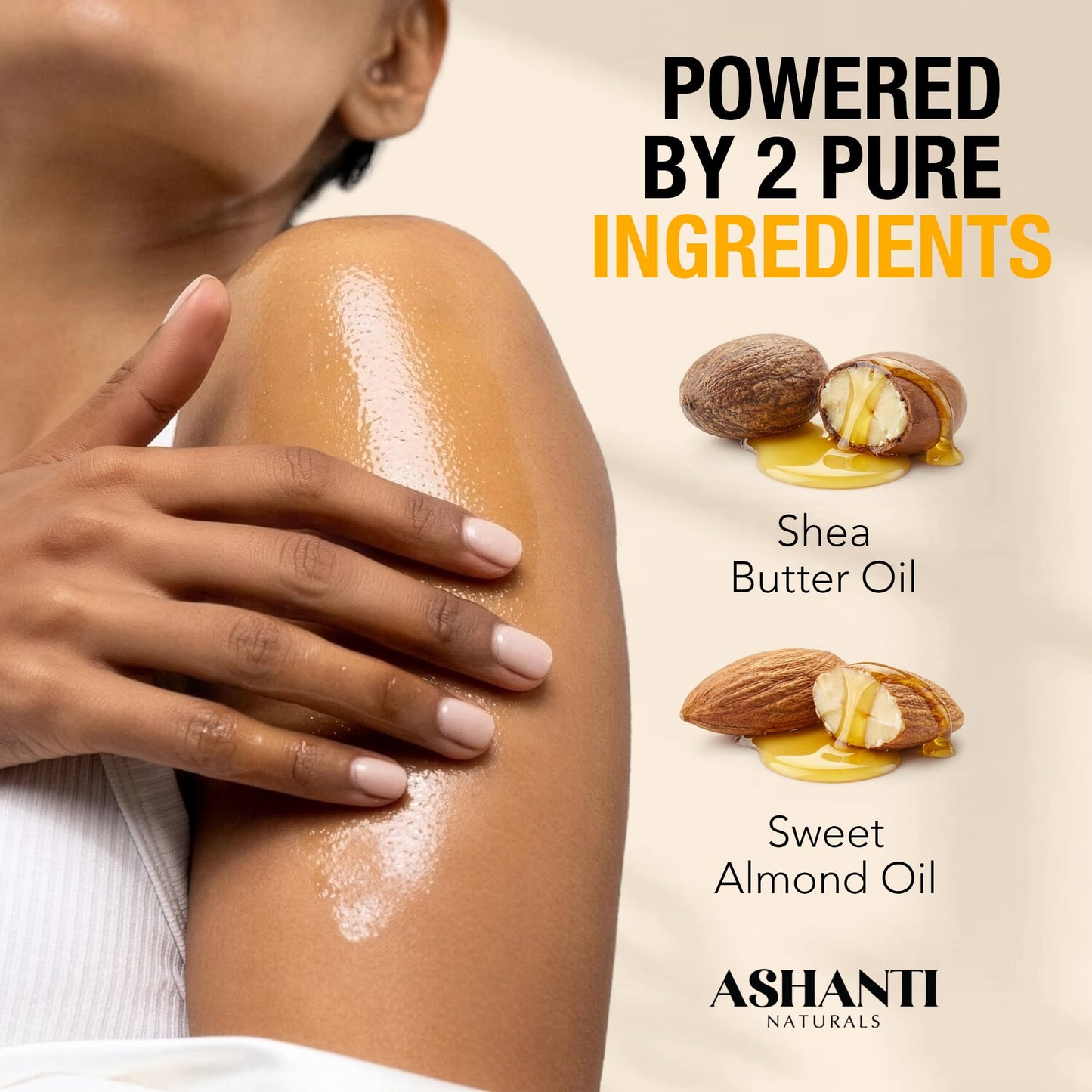 Ashanti Naturals Shea and Sweet Almond Oil for Hair and Body| Moisturizing Pure Body Oil for Dry Skin, Scalp and Hair [Fragrance: Coco Mango, 4 oz]