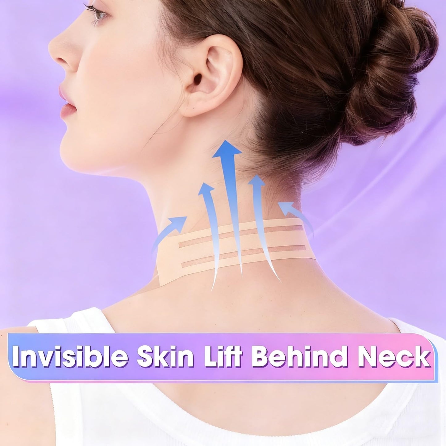 Neck Lift Tape Invisible, Face Tape Lifting 20Pcs Neck Tightening & Lifting Tape for Sagging Skin, Double Chin & Wrinkles, Breathable Reusable & Waterproof Neck Lift Strips for Women