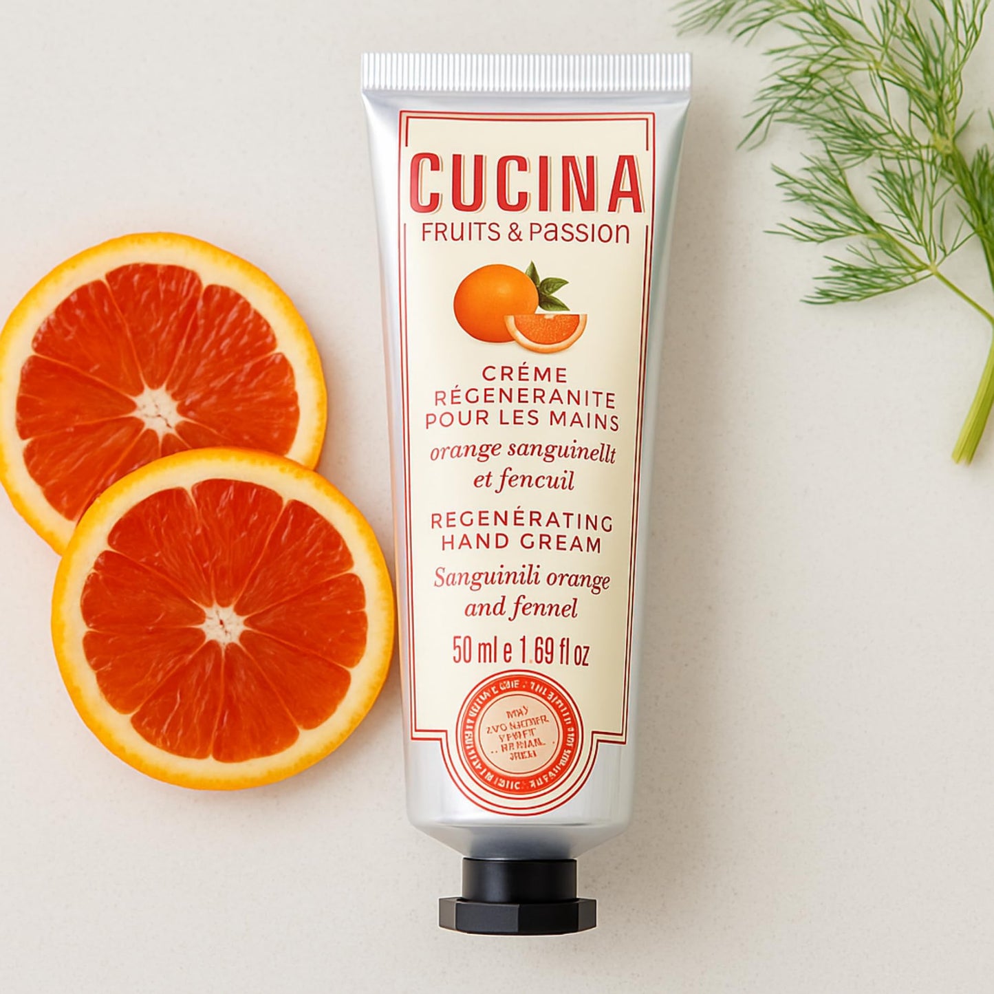 Cucina Fruits & Passion Regenerating Hand Cream Travel Gift Set, 4-Pack – Coriander & Olive Tree, Lime Zest & Cypress, Sanguinelli Orange & Fennel, Sea Salt & Amalfi Lemon (50 mL Each)