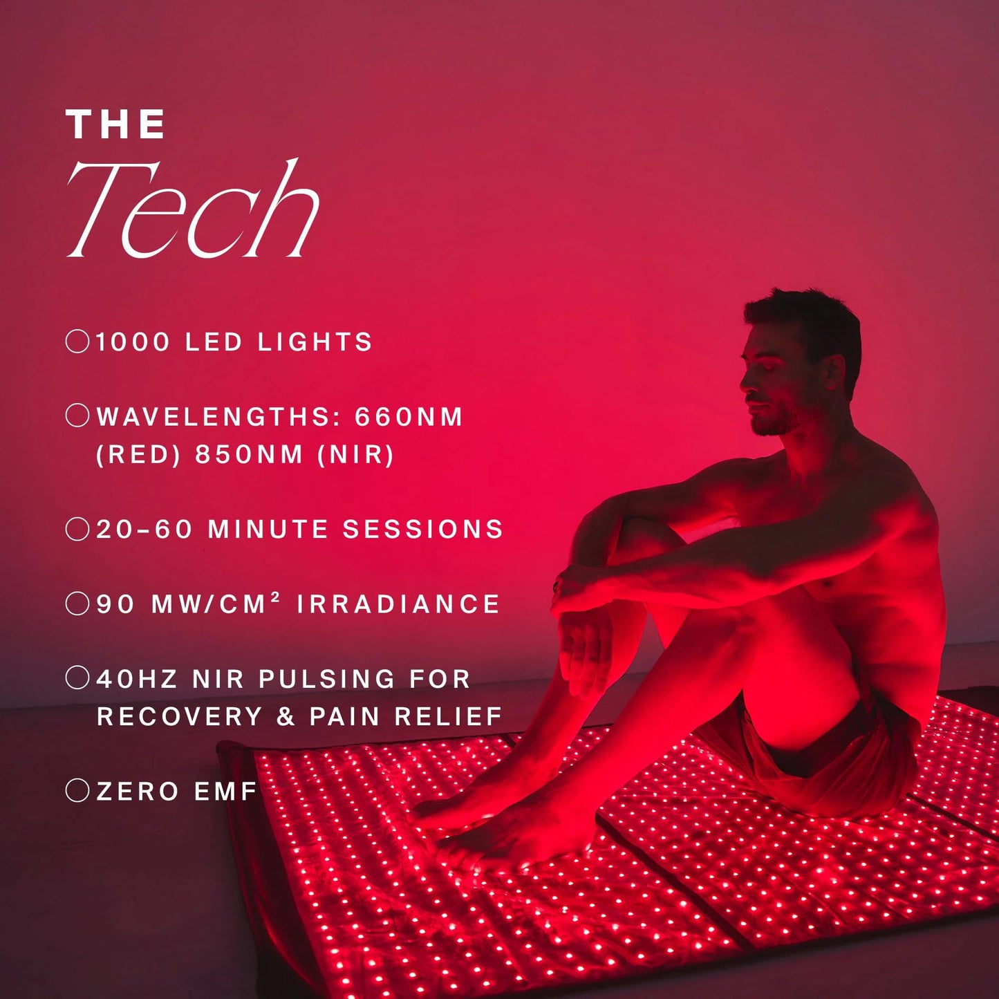 HigherDOSE Full Body Red Light Therapy Mat - Infrared Red Light Therapy Pad with 1,000 LEDs (660nm + 850nm) for Circulation, Recovery, Skin, Energy, Mood & At-Home Redlight Therapy for Body