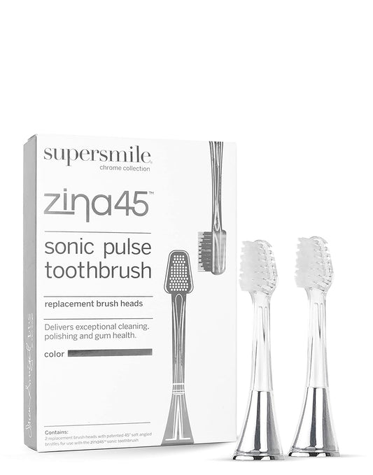 Supersmile Zina45 Replacement Brush Heads for Sonic Pulse Toothbrush