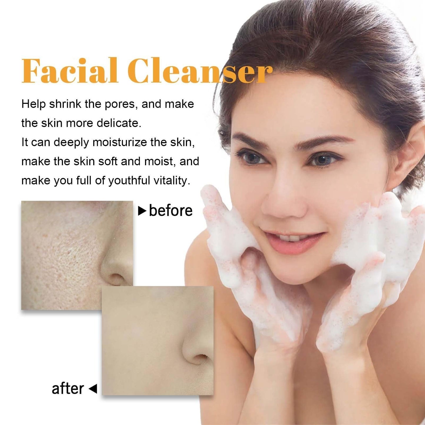 EAEVDJ 2 Pcs Turmeric Face Wash, Deep Cleansing Exfoliating Glow Wash Turmeric Facial Cleanser With Brush.