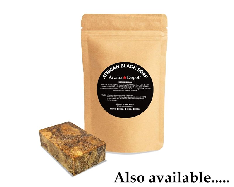 Raw African Black Soap Powder - Natural Acne & Eczema Relief | 1 lb for Face & Body Wash