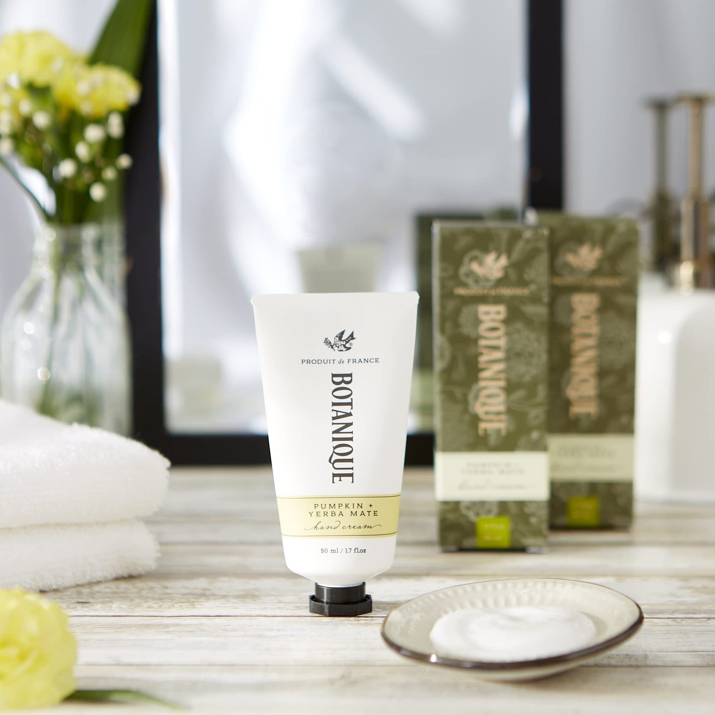 Pre de Provence Boutanique Small Batch Hand Cream Enriched with Shea Butter, Sweet Almond Oil, Minerals & Antioxidants, 50 Gram, Pumpkin & Yerba Mate