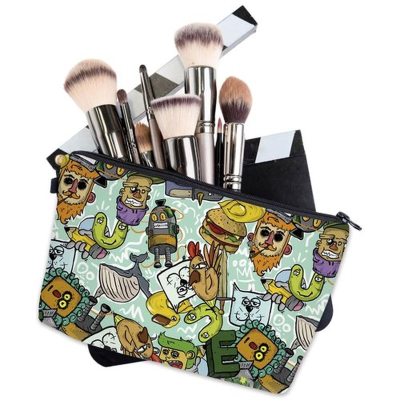 LOOMILOO Small Toiletry Bags for Women, Adorable Roomy Makeup Pouch Travel Water Resistant Cosmetic Purse Accessories Organizer Gift(Modern Abstract 55612)