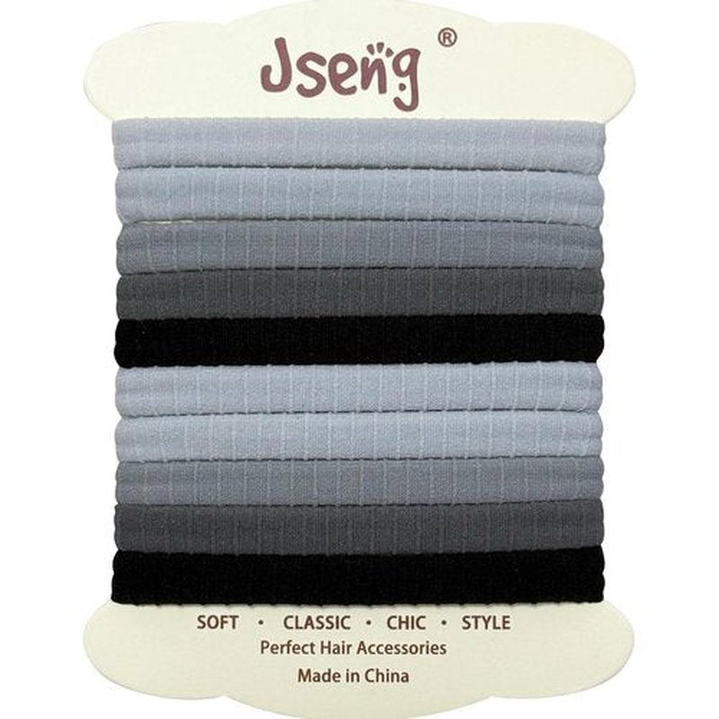 Jseng 10Packs Seamless Hair Ties for Women - No Damage Elastic Ponytail Holders Hair Accessories for Thick Curly Hair - Cool Toned Blue