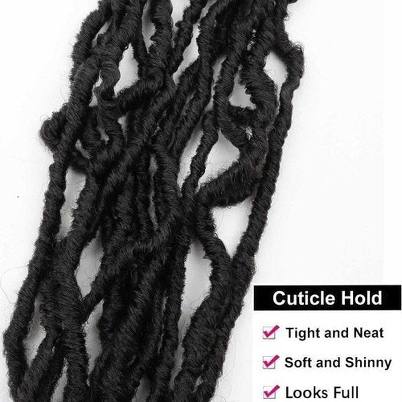 7 Packs Crochet Faux Locs Hair 24 Inch Curly Wavy Goddess Locs Braids for Natural Butterfly Soft Locs Crochet Hair for Black Women (24 inch(pack of 7), 2#)