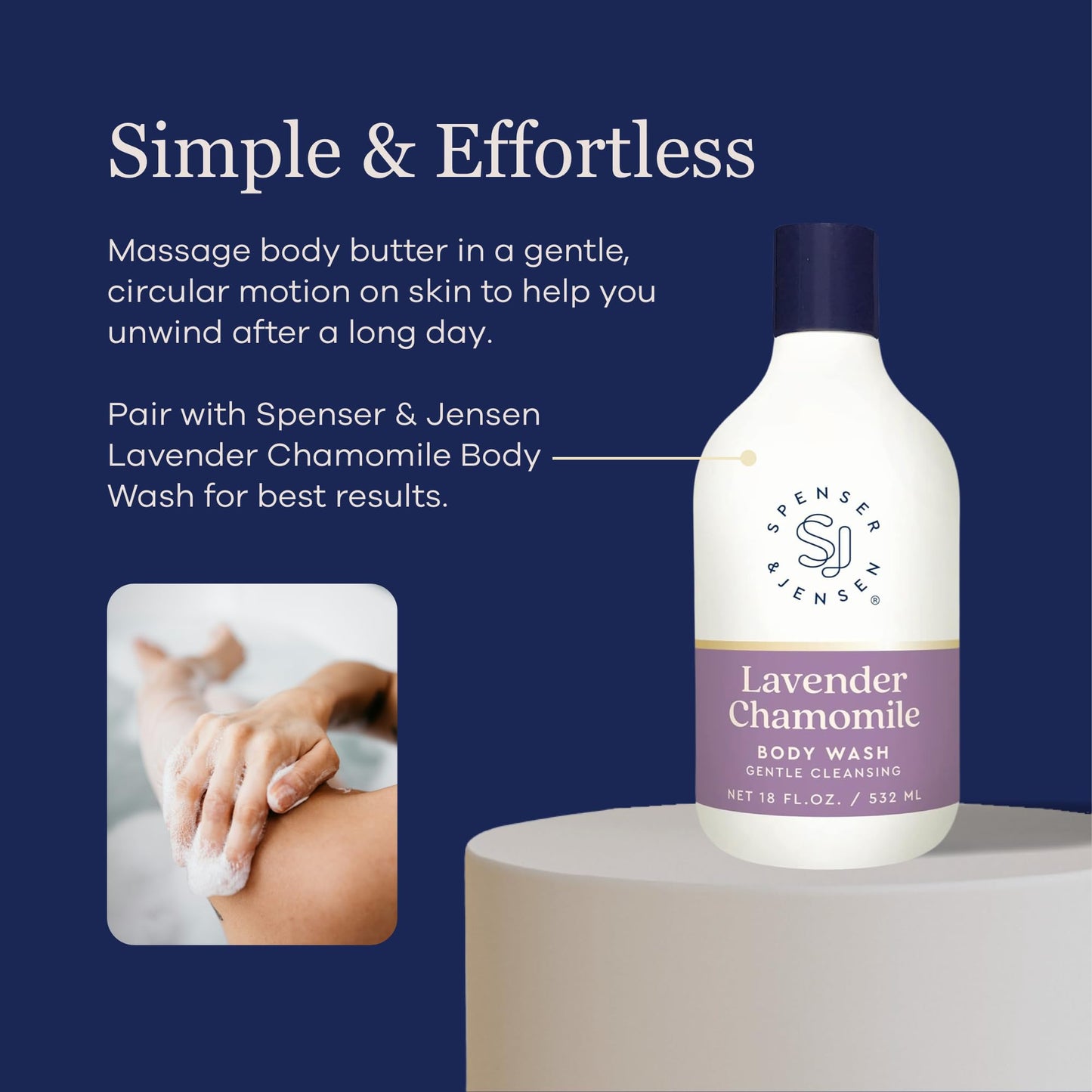 Spenser & Jensen Hydrating Lavender & Chamomile Body Butter - Gentle On All Skin Types - Moisturizing Body Lotion for Women & Men - Paraben Free - 8 Oz (Pack of 2)