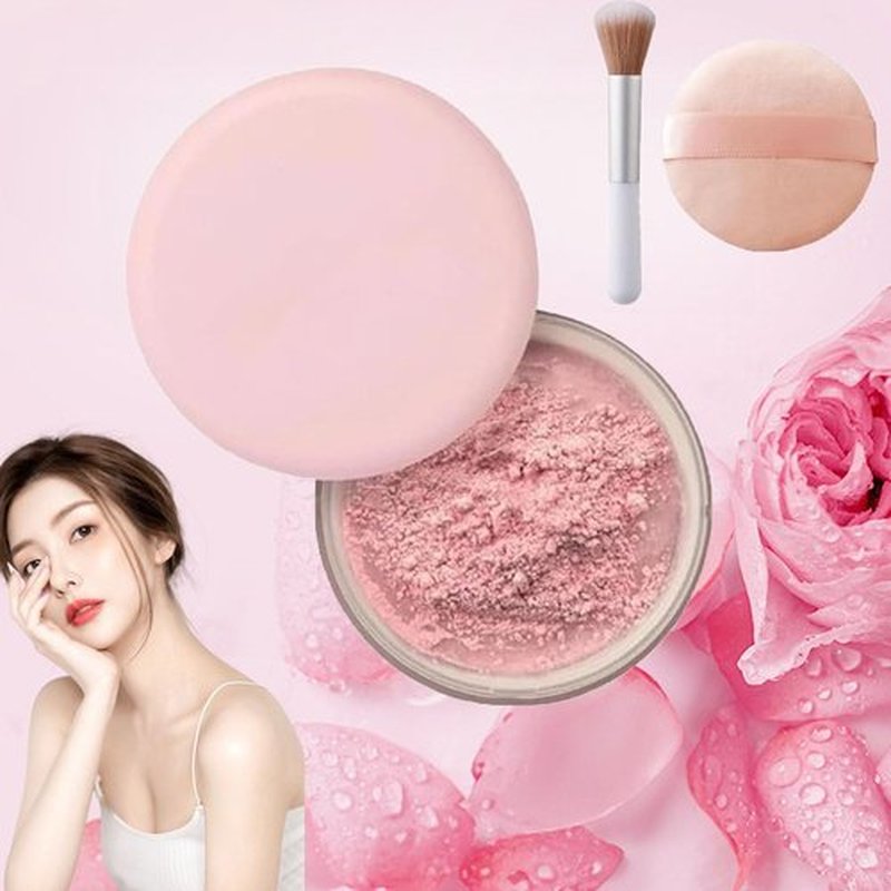 FOLENZU Beauty Blurring Powder, Beauty Pink Setting Powder, Waterproof Setting Powder for All Skin Tones