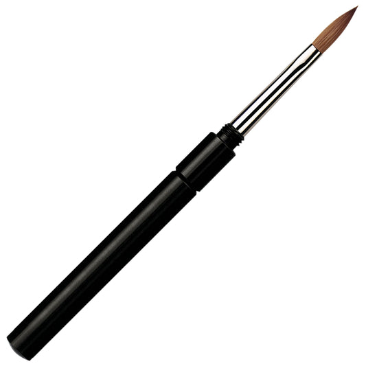 da Vinci Nails Series 15140 Acrylic Technique Nail Brush, Pointed Oval Kolinsky Red Sable with Protective Travel Handle, Size 6