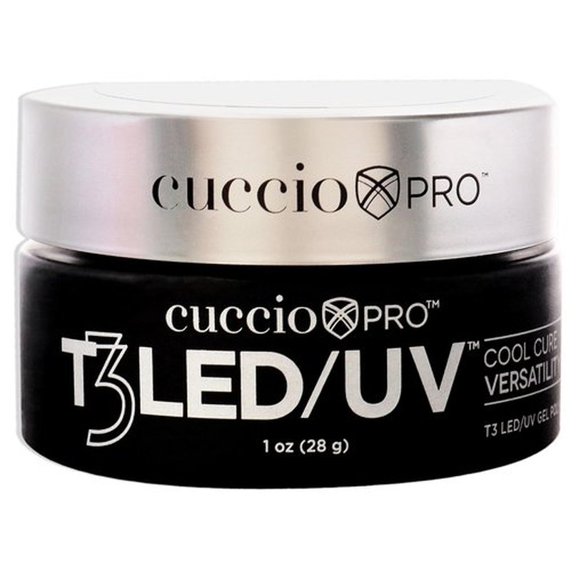 Cuccio Pro T3 LED/UV Cool Cure Versatility Gel - Self-Levelling - Incredibly Flexible - Strong Adhesion - High Shine Finish - Fast Application - Quick Cure - Keke's Glitter - 1 Oz Nail Gel