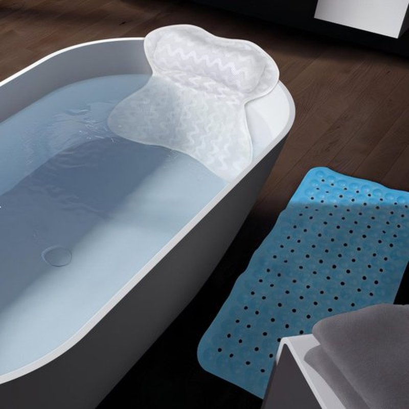 Bath Pillow,Ultimate Comfort Bath Tub Pillows for Head and Neck - Luxury Bath Pillow for Women - Relaxing Bath Pillows for Tub with a Non-Slip mat- Enjoy a Spa-Like Experience at Home, Non-Slip Mat
