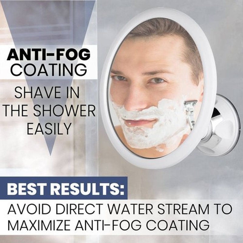 MIRRORVANA Anti Fog Mirror for Shower - Fogless, Shatterproof Shaving Mirror with 360° Swivel and Adjustable Suction Cup - 6.7" x 6.7" Round
