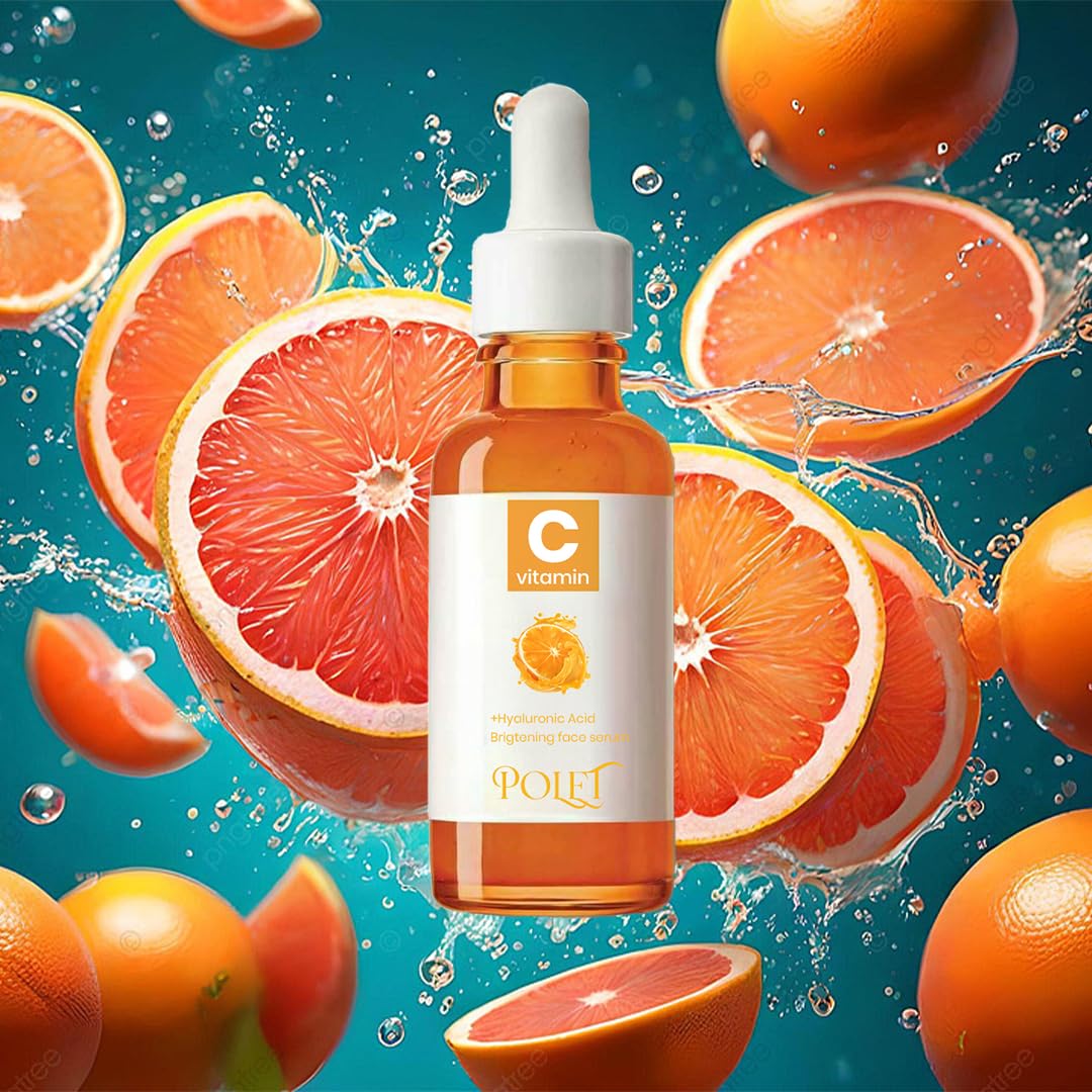 Polet Vitamin C Face Serum, Brightens Dull Skin, Anti-aging Formula, Improves Hydration, Removes Pigmentation, Powerful Antioxidant, Increases Collagen