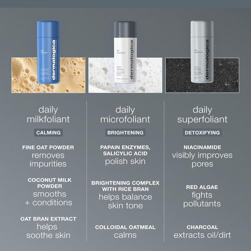 Dermalogica Daily Milkfoliant | AHA & BHA Face Exfoliator - Oat-Based Powder Scrub for Calming, Polishing & Hydrating Skin