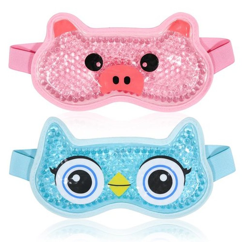 CONBELLA 2PCS Adorable Cooling Eye Mask Gel Eye Mask, Reusable Hot Cold Therapy Cold Eye mask for Post Surgery, Puffiness, Dark Circles, Eye Bags, Dry Eyes (Pig+owl)