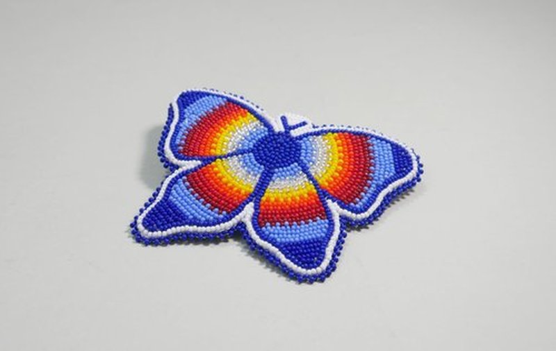 Beaded Hair Clips Native American Style Handmade Collection (Butterfly (Blue Multi))