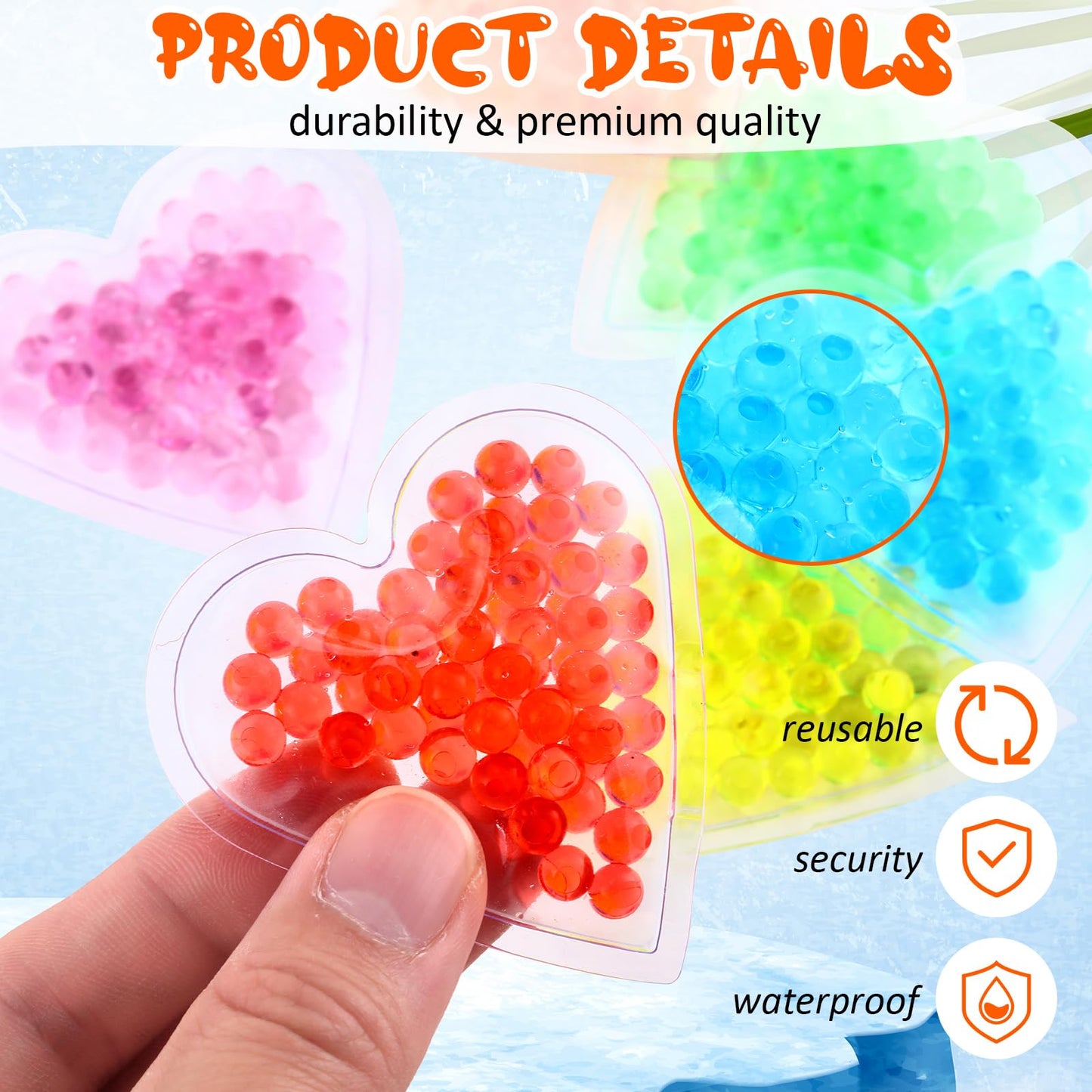 TrelaCo 60 Pcs Boo Boo Ice Pack - Hot and Cold Heart Shaped Compress for Injuries, Wisdom Teeth, Colic Pain, Fever, Headaches - Reusable, 6 Colors