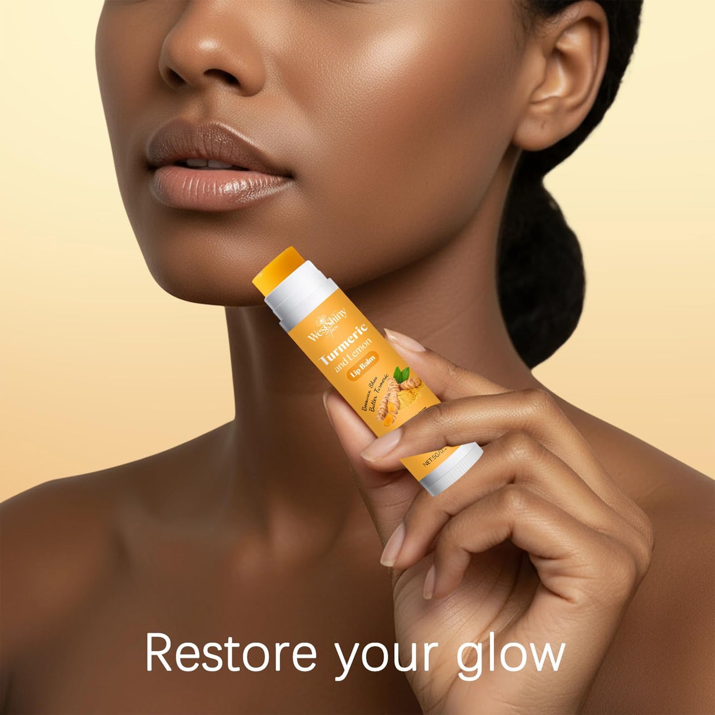 2pcs Lemon Turmeric Lip Balm To Lip Lightening Dark Lips, Balmnourishes Dry, Cracked Lips - For Smokers Lips