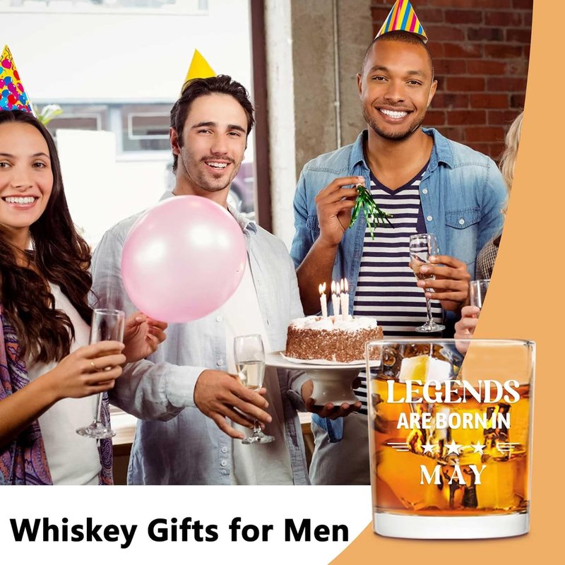 Legends Are Born In May Whiskey Glass - 10 Oz Birthday Gift for Men | Perfect for 40th, 50th, 60th Celebrations